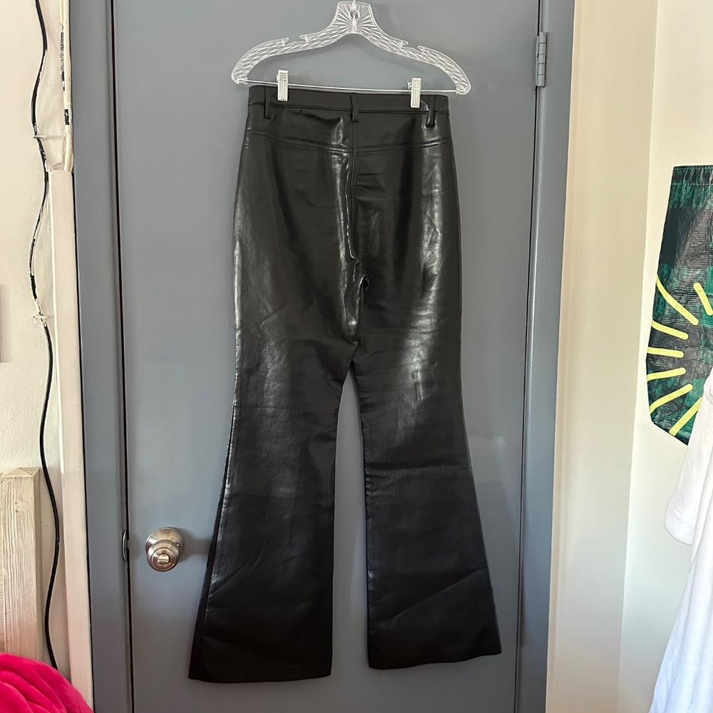 Aritzia Black Faux Leather Boot Cut Pants